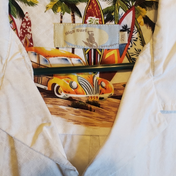 Mens 2XL High Surf off white Hawaiian shirt - Picture 3 of 3